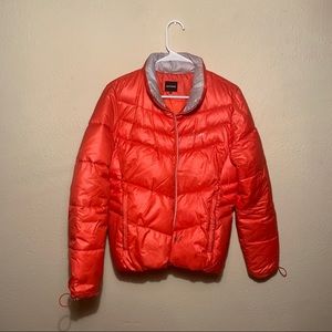 Red converse puffer jacket